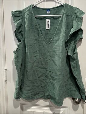 Old Navy Sage Green Ruffle Sleeve V-Neck Camisole